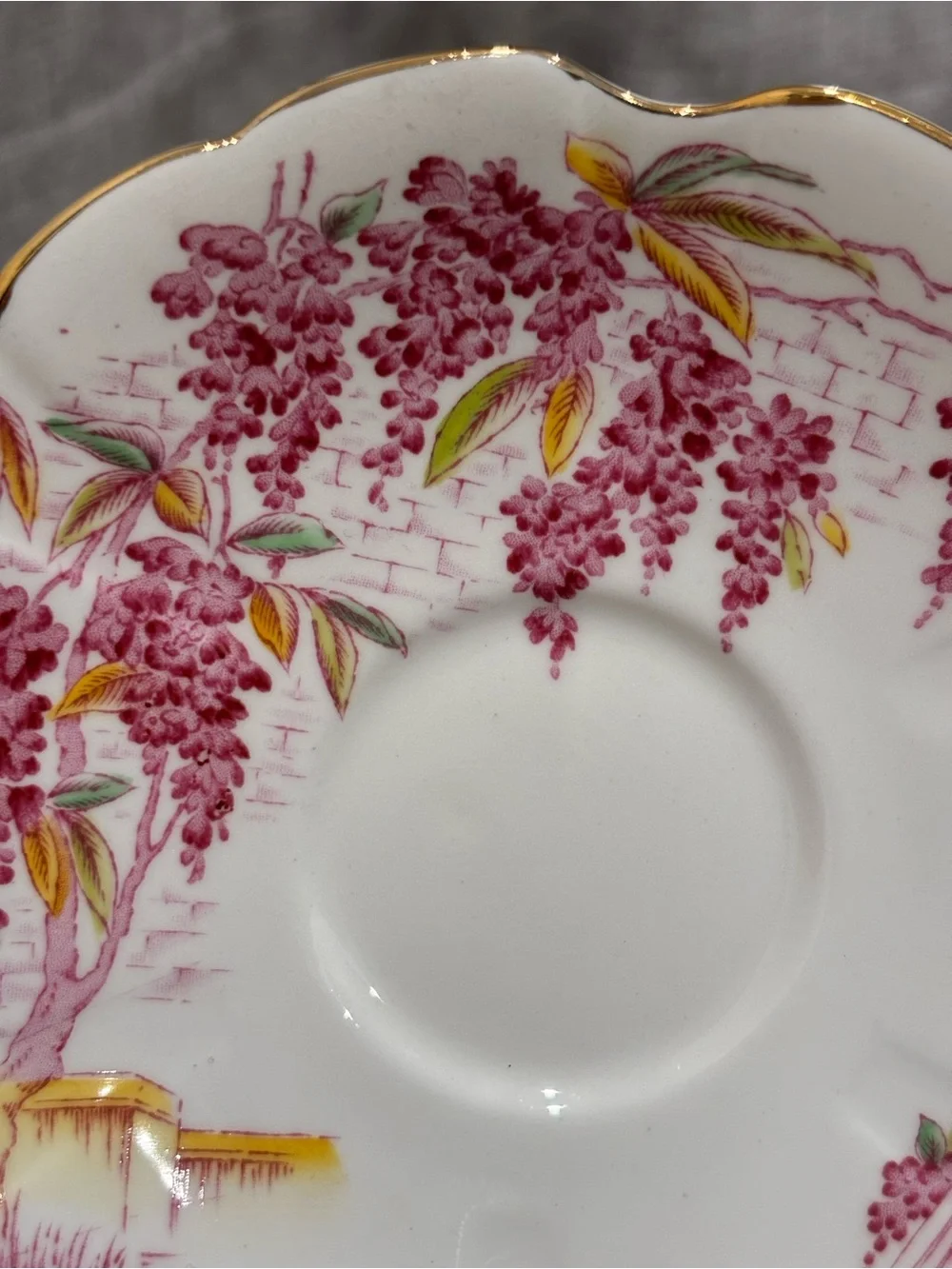 Vintage Royal Stafford Maded in England Bone China Teacup Saucer Set “Wisteria”